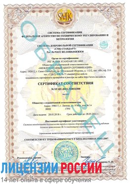 Образец сертификата соответствия Чудово Сертификат OHSAS 18001